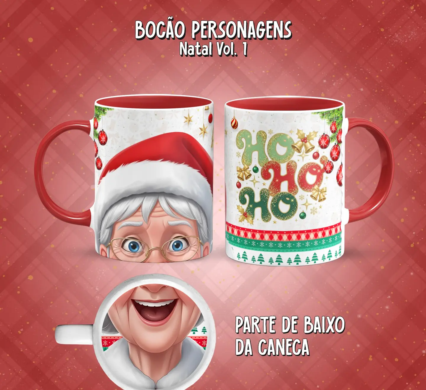 11 Artes para Caneca Bocão Natal Vol. 1 Arquivo em Png  2