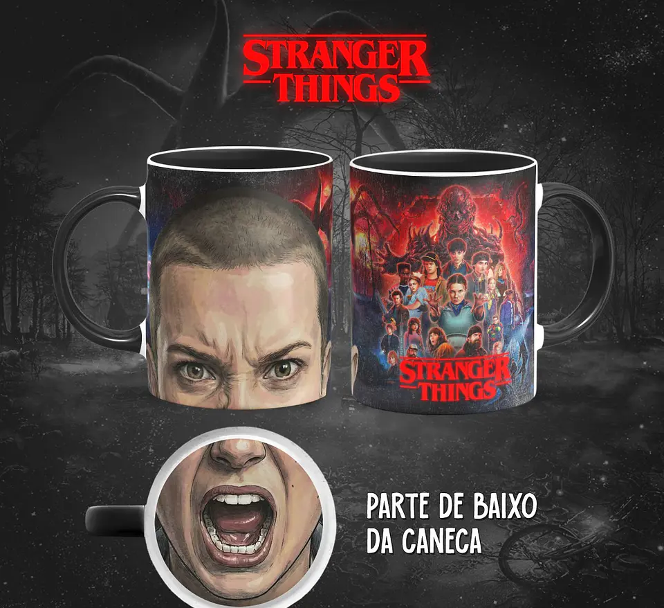 13 Artes para Caneca Bocão Stranger Things em Png 1