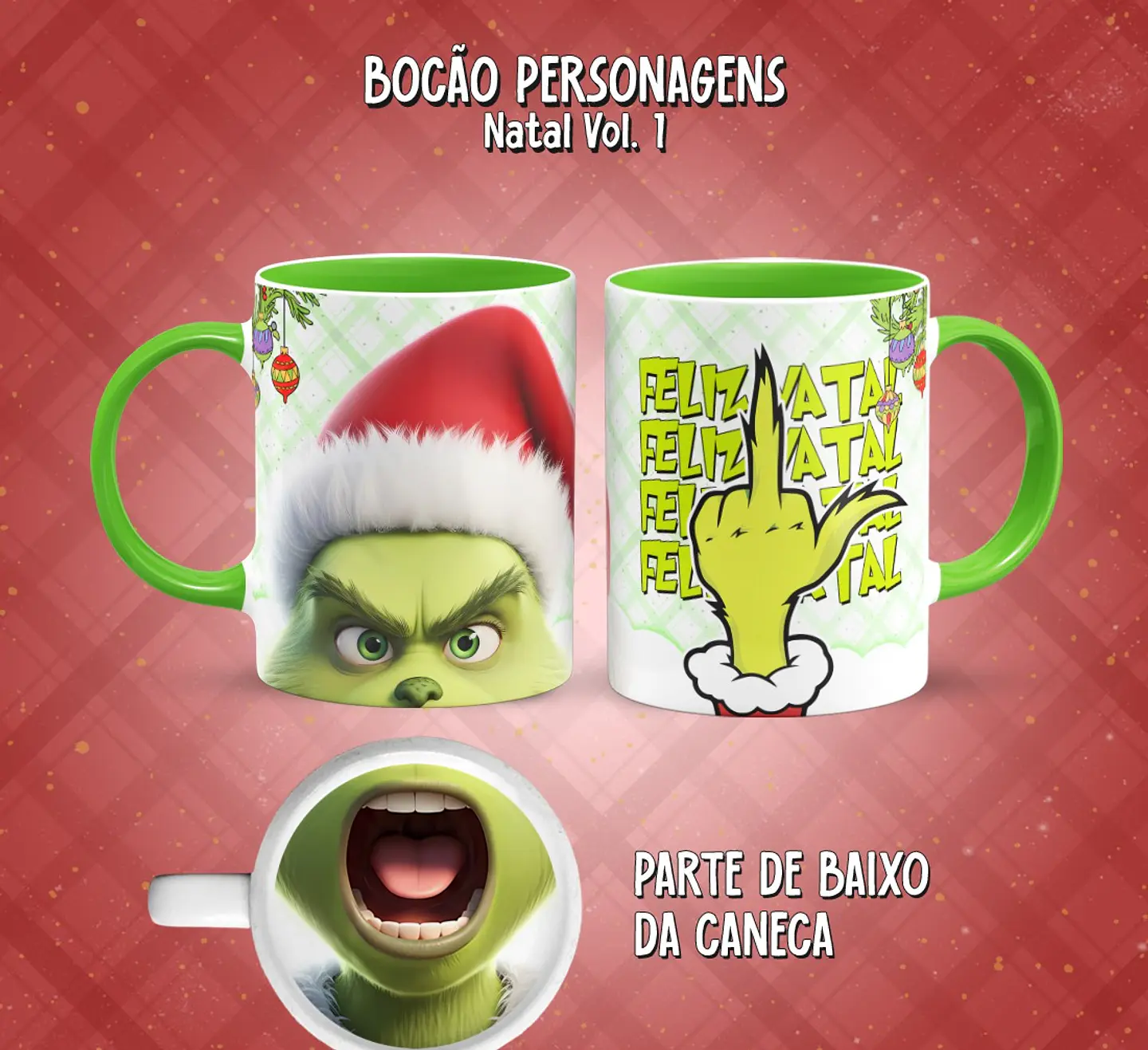 11 Artes para Caneca Bocão Natal Vol. 1 Arquivo em Png  3
