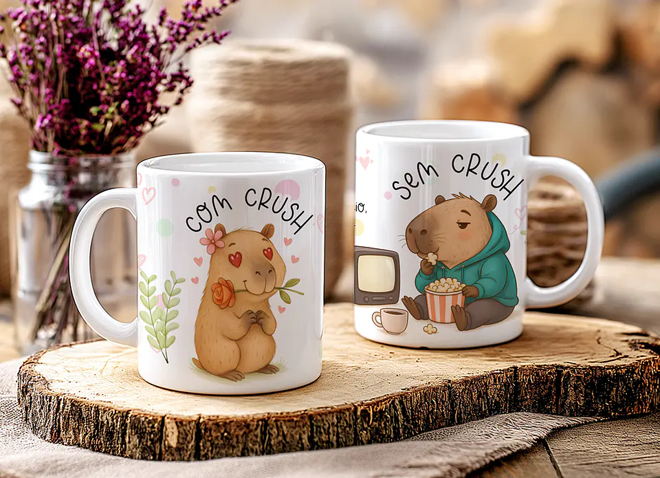 7 Artes para Caneca Capivara Ironica Arquivo Editável  4