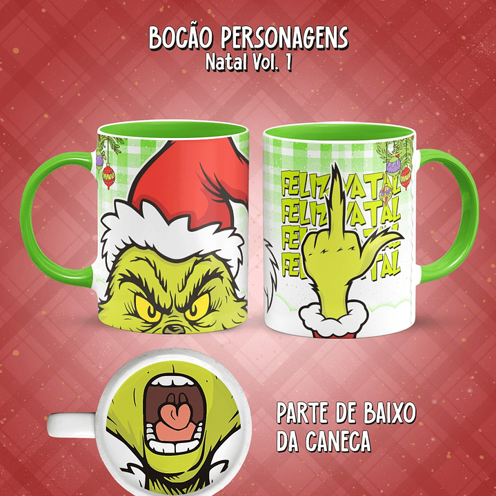 11 Artes para Caneca Bocão Natal Vol. 1 Arquivo em Png  5