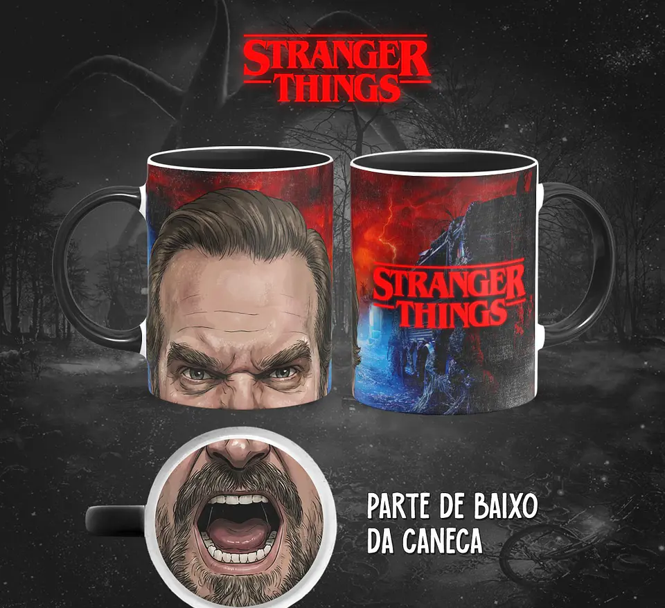13 Artes para Caneca Bocão Stranger Things em Png 3