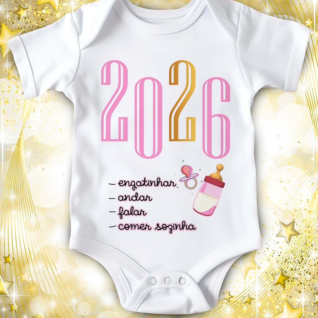 14 Artes para Camisa ou Body Ano Novo 2026 Arquivo Editável  3