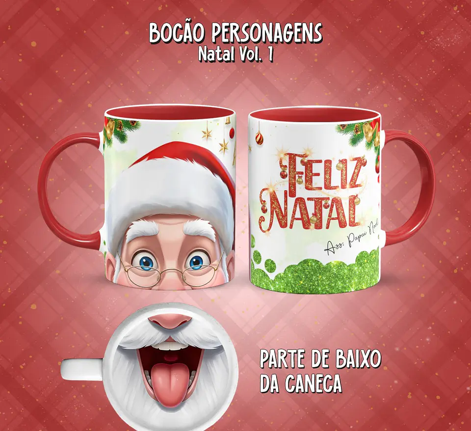 11 Artes para Caneca Bocão Natal Vol. 1 Arquivo em Png  10