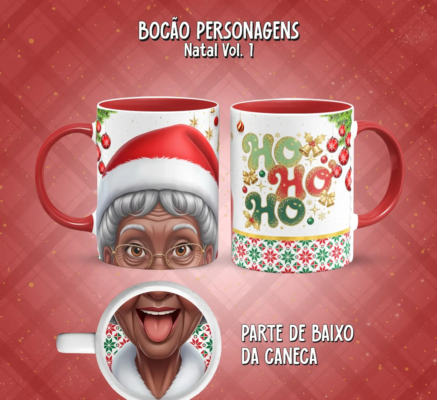 11 Artes para Caneca Bocão Natal Vol. 1 Arquivo em Png  11