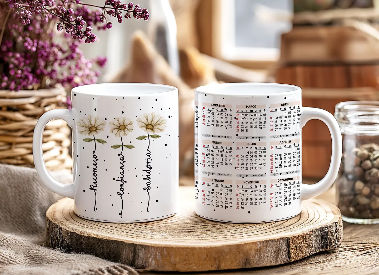 12 Artes para Caneca Calendário Ano Novo Minimalista 2026 Arquivo Editável  4