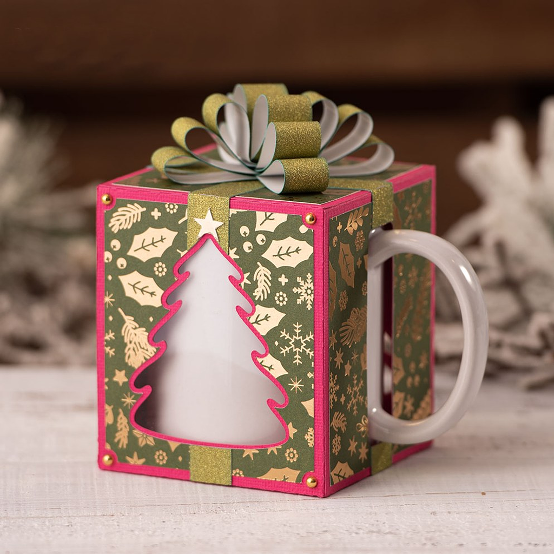 Arquivo Caixa Box para Caneca Arvore de Natal Arquivo em Svg  1