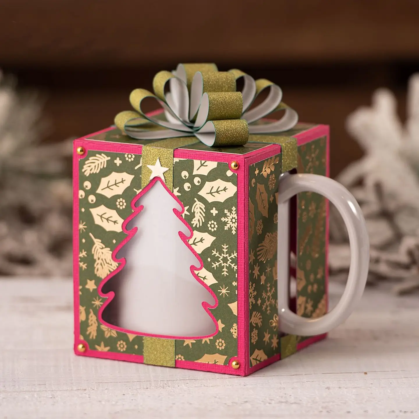 Arquivo Caixa Box para Caneca Arvore de Natal Arquivo em Svg  1