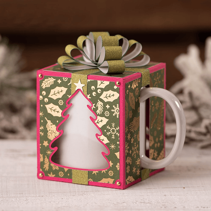 Arquivo Caixa Box para Caneca Arvore de Natal Arquivo em Svg  1