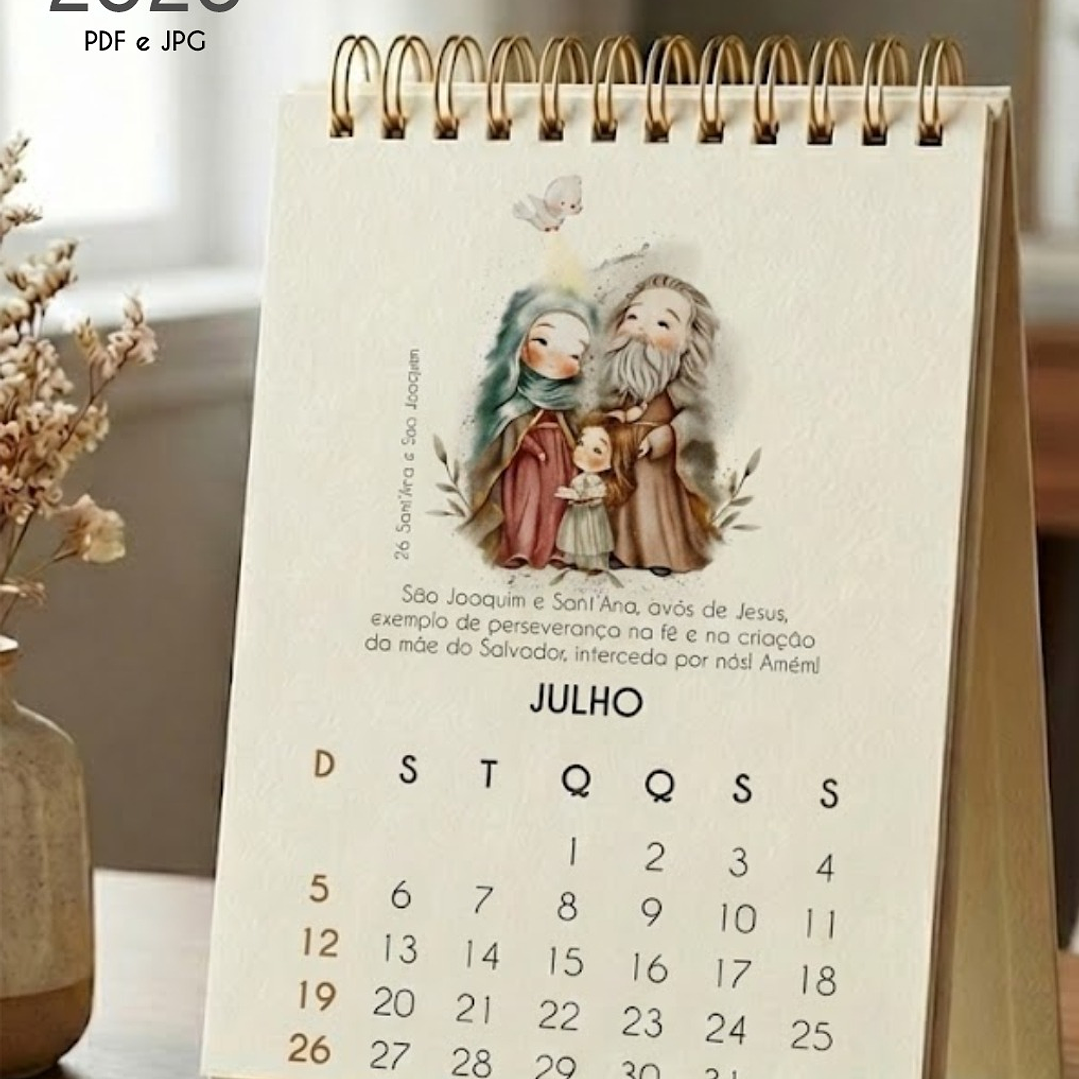 Arquivo Calendário de Mesa Santinhos 2026 Arquivo em Pdf  1