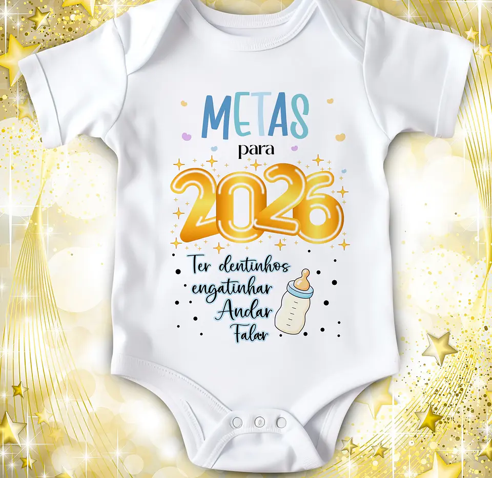 14 Artes para Camisa ou Body Ano Novo 2026 Arquivo Editável  8