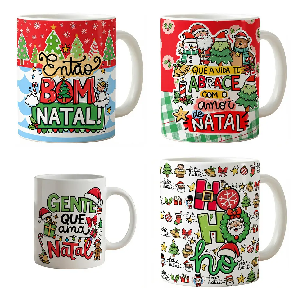 58 Artes para Caneca Natal Papai Noel Arquivo em Jpg 4