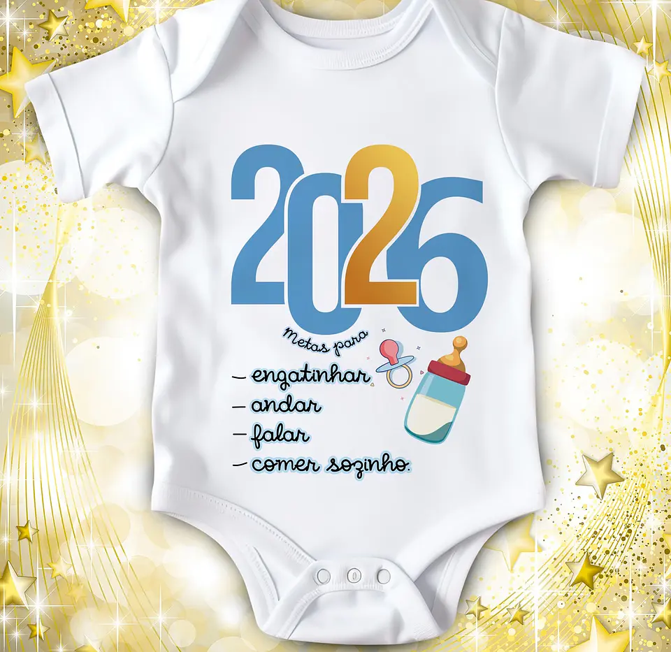 14 Artes para Camisa ou Body Ano Novo 2026 Arquivo Editável  10