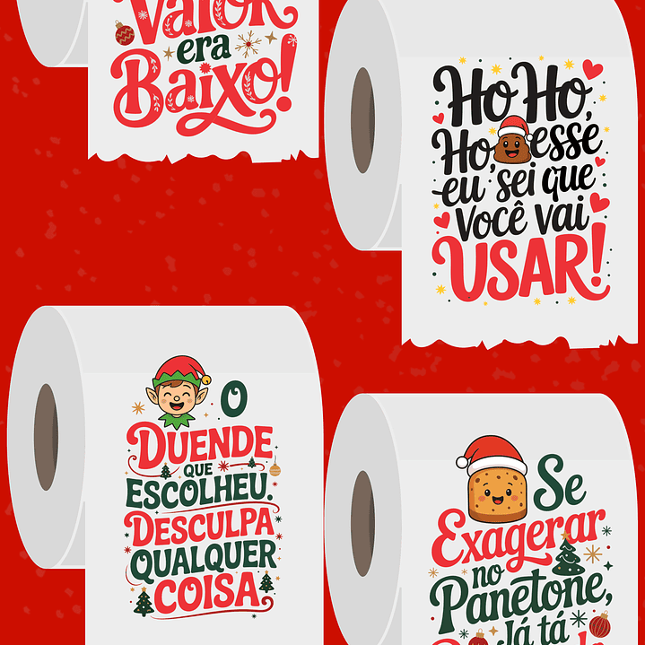Arquivo para Sublimar Papel Higienico Natal Secreto Zueira Arquivo em Png 2