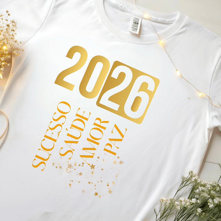 14 Artes para Camisa ou Body Ano Novo 2026 Arquivo Editável  12