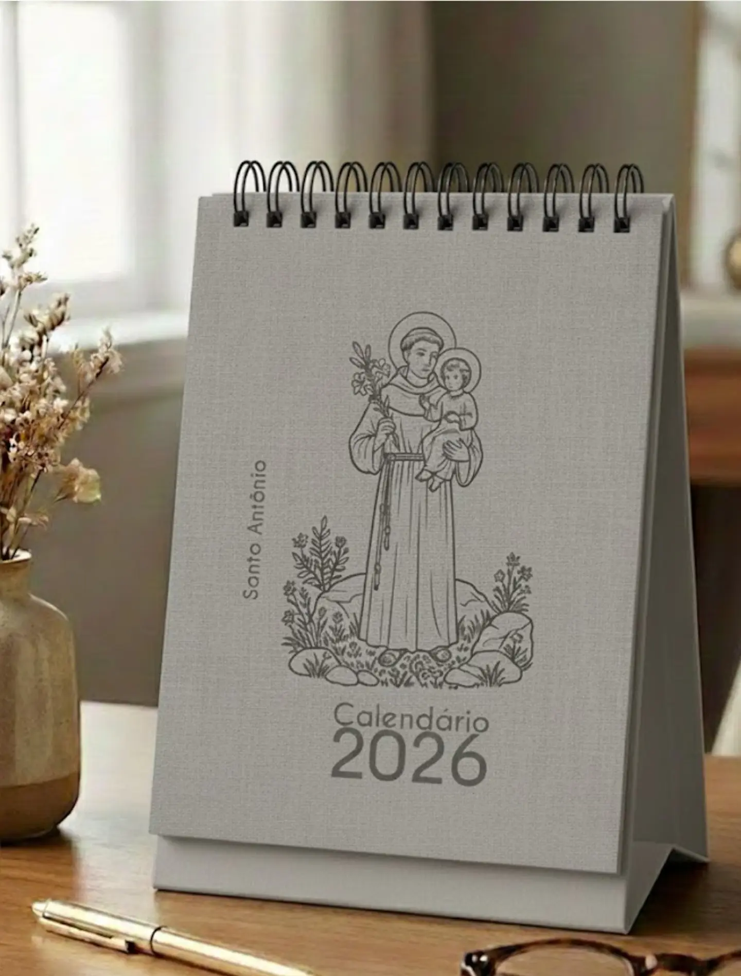 Arquivo Calendário de Mesa Santinhos 2026 Arquivo em Pdf  5
