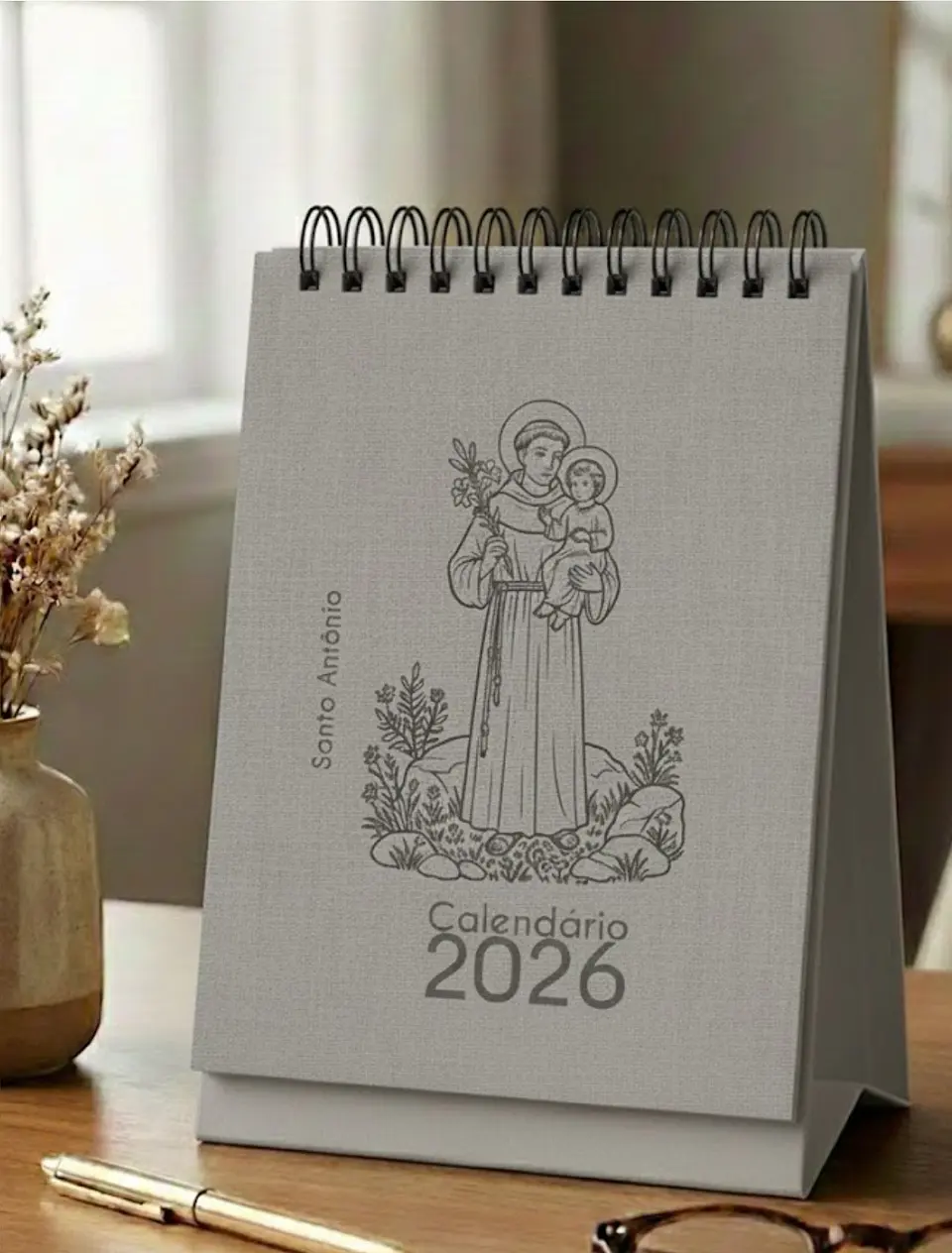 Arquivo Calendário de Mesa Santinhos 2026 Arquivo em Pdf  5