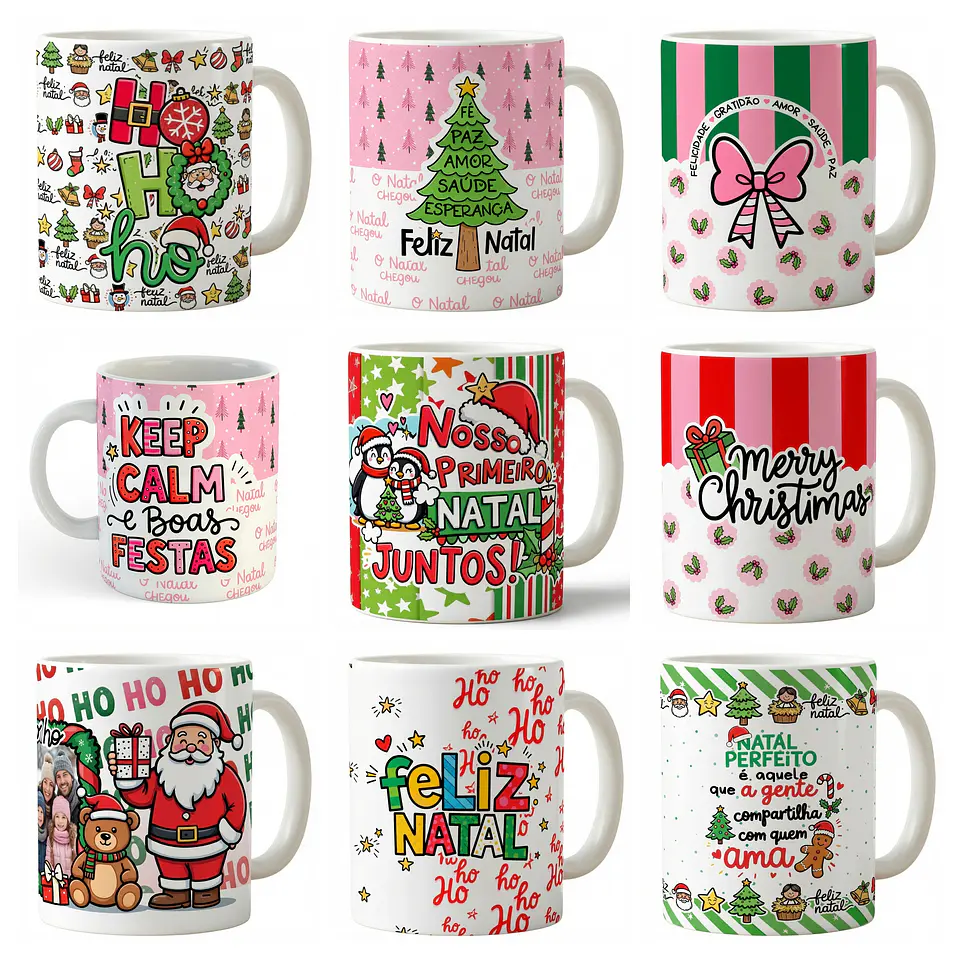 58 Artes para Caneca Natal Papai Noel Arquivo em Jpg 7