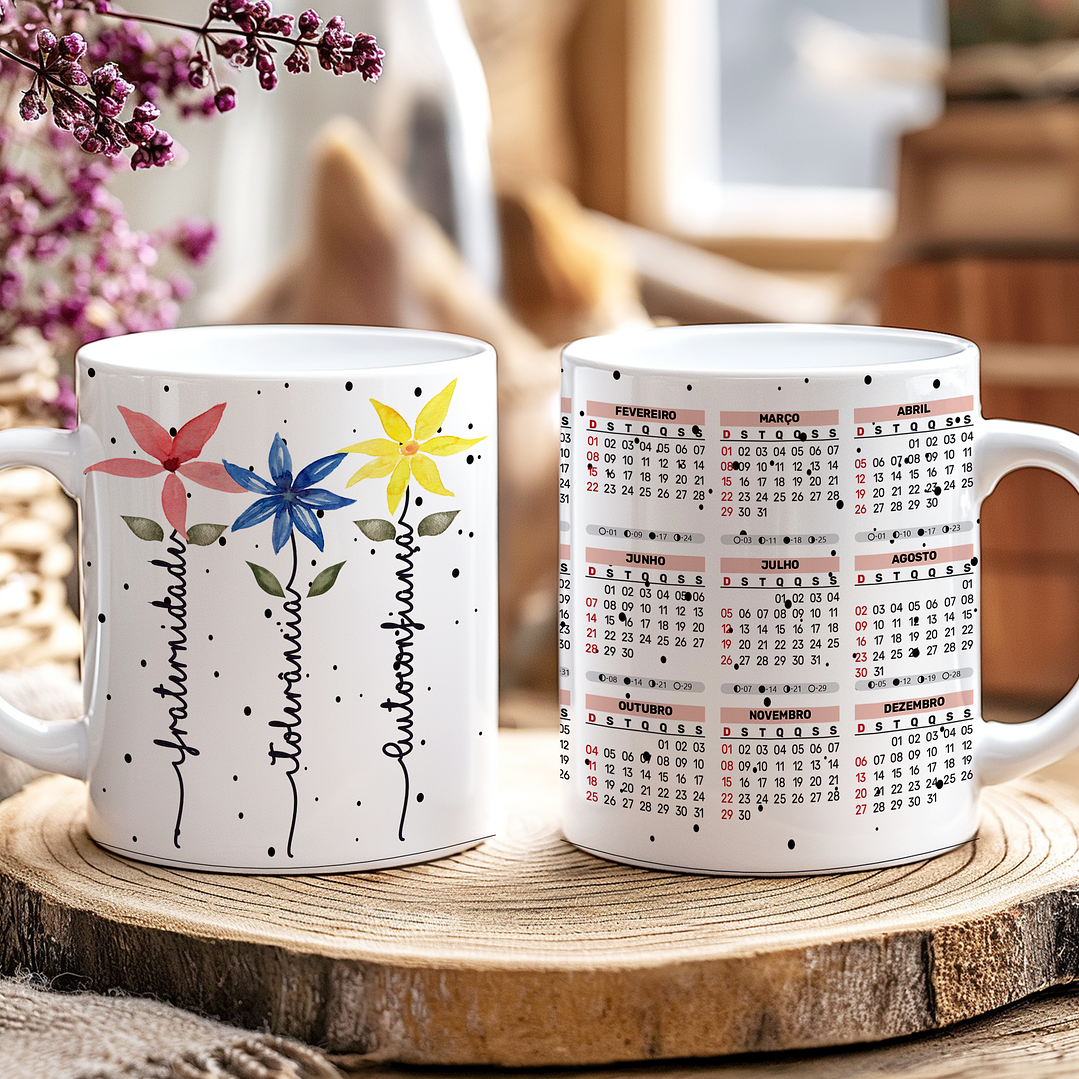 12 Artes para Caneca Calendário Ano Novo Minimalista 2026 Arquivo Editável  8