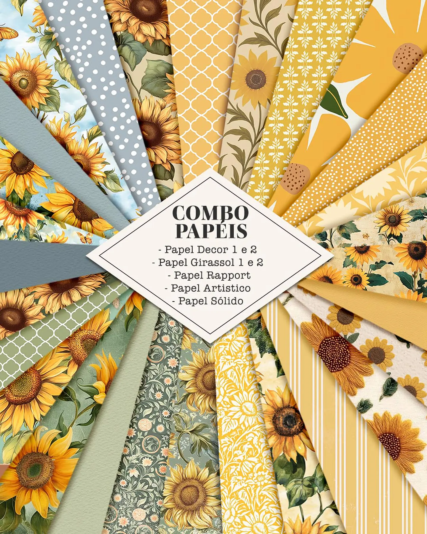 Combo encadernação + Kit digital Girassol Arquivo em Png 2