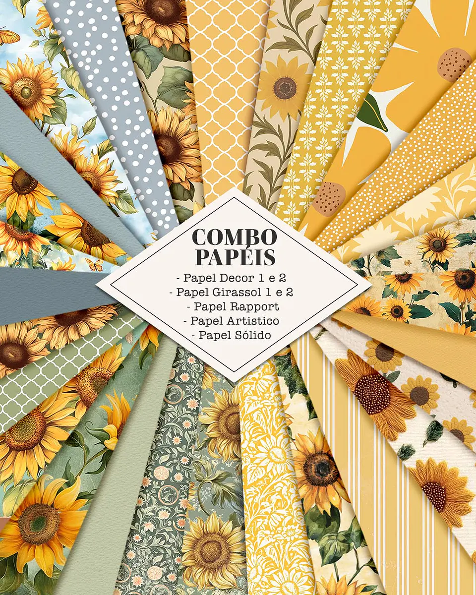 Combo encadernação + Kit digital Girassol Arquivo em Png 2