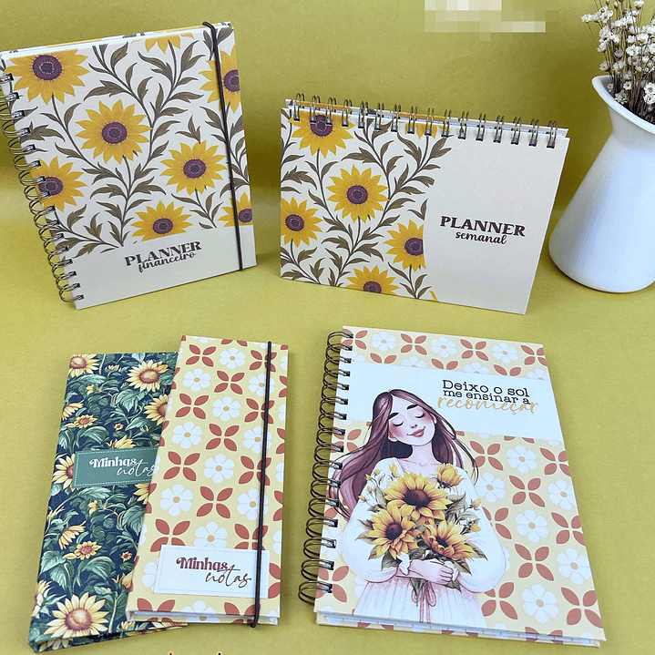 Combo encadernação + Kit digital Girassol Arquivo em Png 4