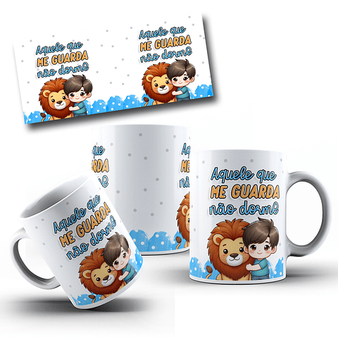 Arte Caneca Aquele que me guarda e não dorme Arquivo em Jpg 