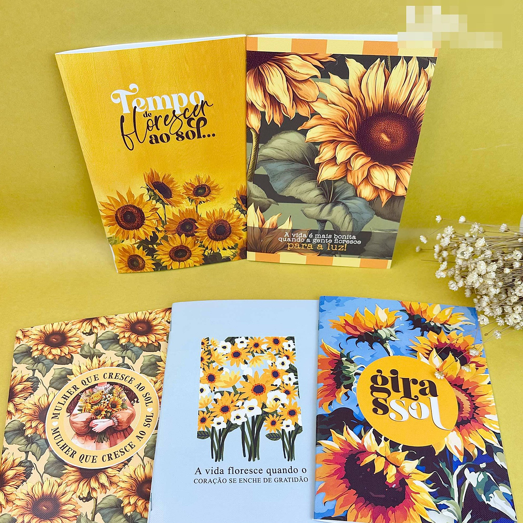 Combo encadernação + Kit digital Girassol Arquivo em Png 5