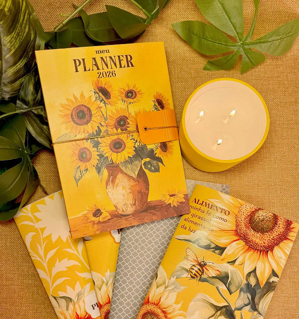 Combo encadernação + Kit digital Girassol Arquivo em Png 6