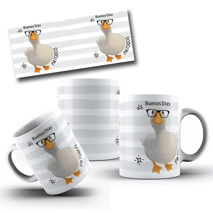 Arte Caneca Buenos Dias PATODOS Arquivo em Jpg  1