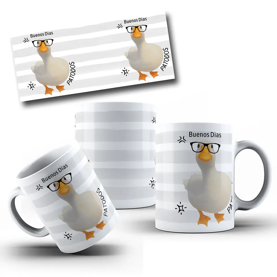 Arte Caneca Buenos Dias PATODOS Arquivo em Jpg  1