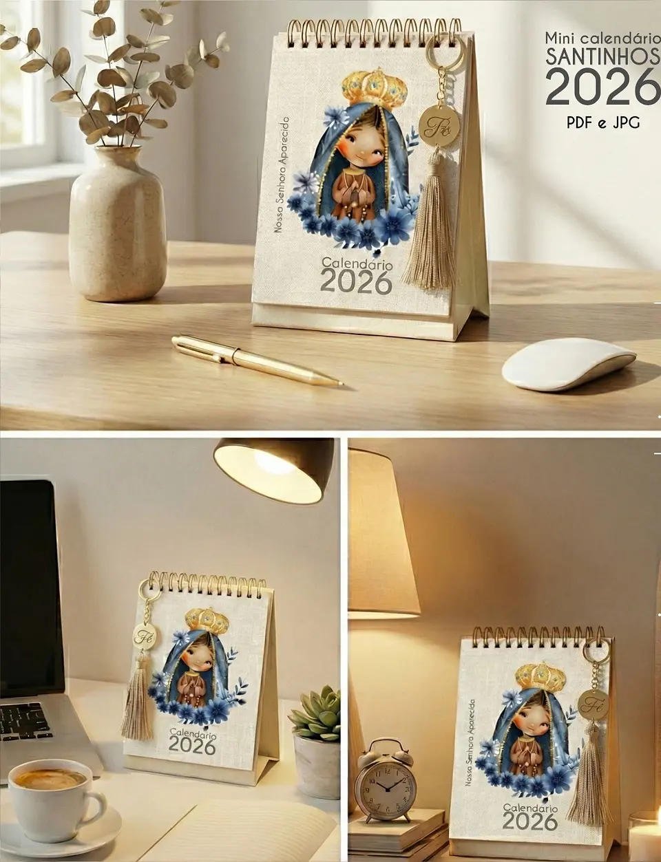 Arquivo Calendário de Mesa Santinhos 2026 Arquivo em Pdf  13