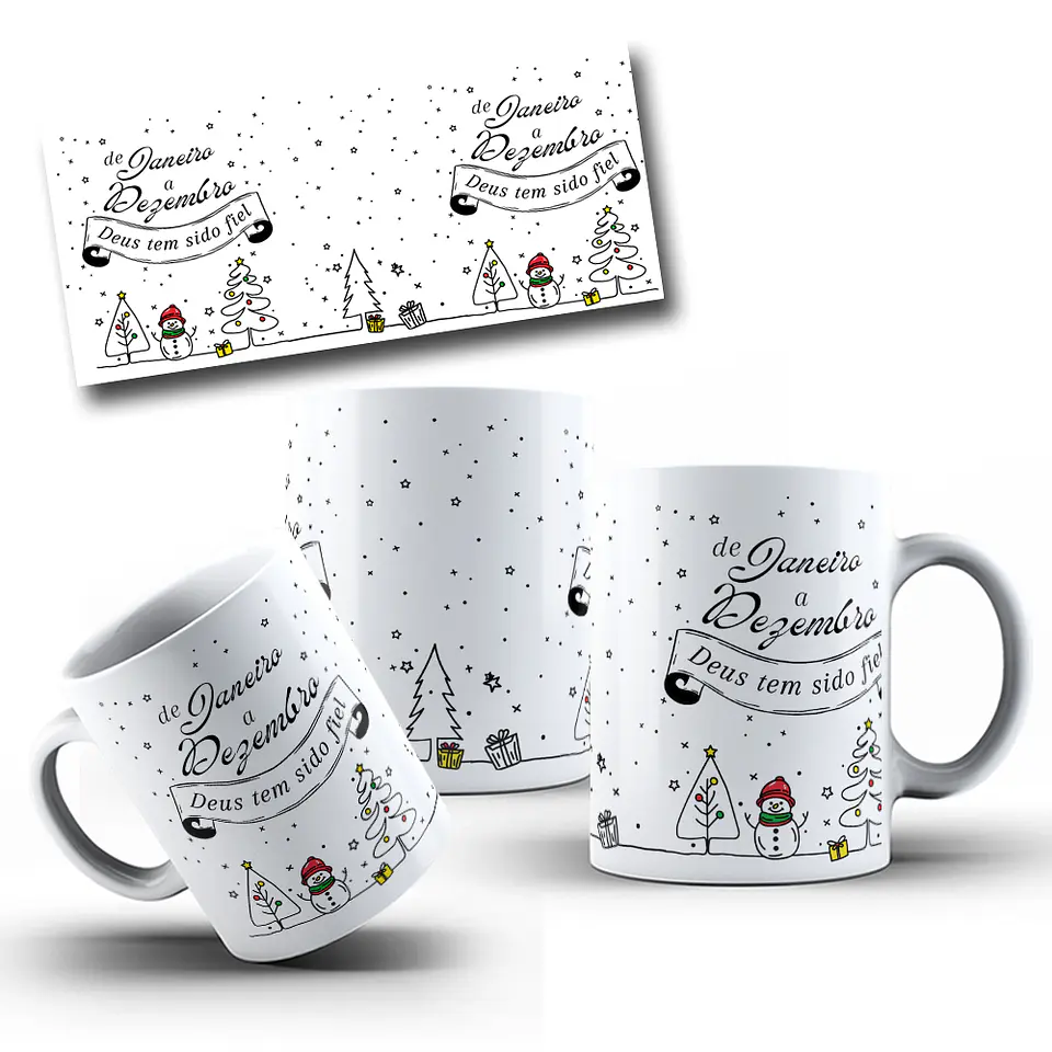 Arte Caneca De Janeiro a Dezembro Deus tem sido Fiel Arquivo em Jpg 1