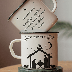 Arte Caneca Então Nasceu o natal Jesus Arquivo em Jpg 