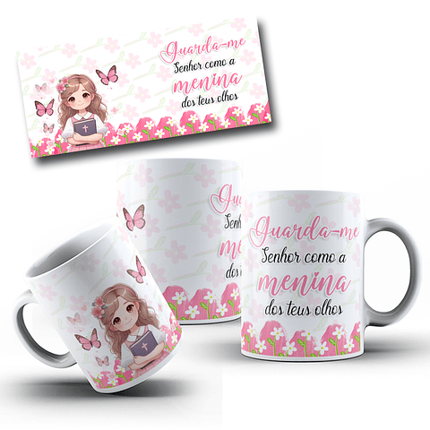 Arte Caneca Guarda me senhor menina dos teus olhos Arquivo em Jpg 