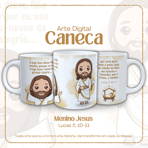 Arte Caneca Feliz Menino Jesus Arquivo em Jpg