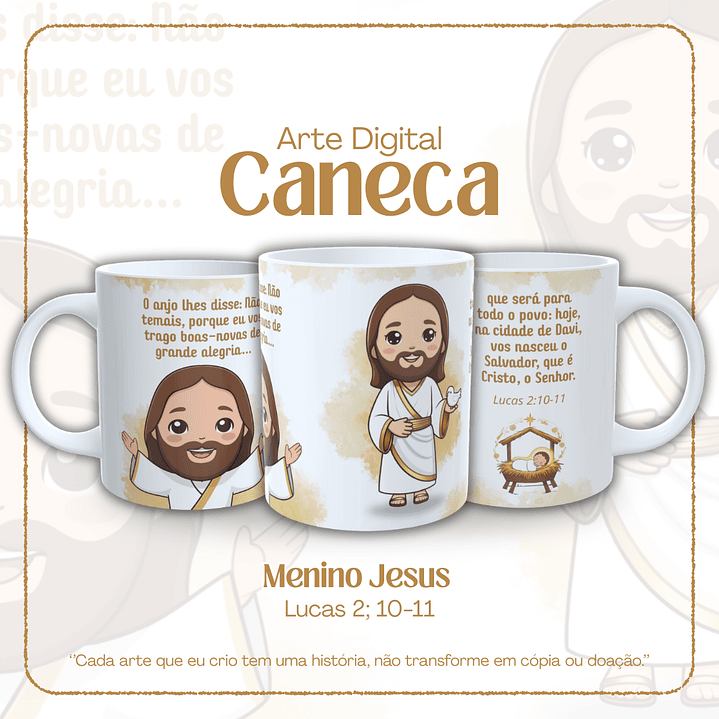 Arte Caneca Feliz Menino Jesus Arquivo em Jpg 1