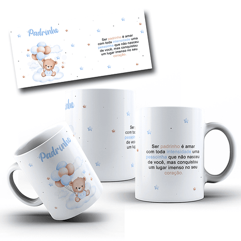 Arte Caneca Madrinha e Padrinho Arquivo em Jpg 