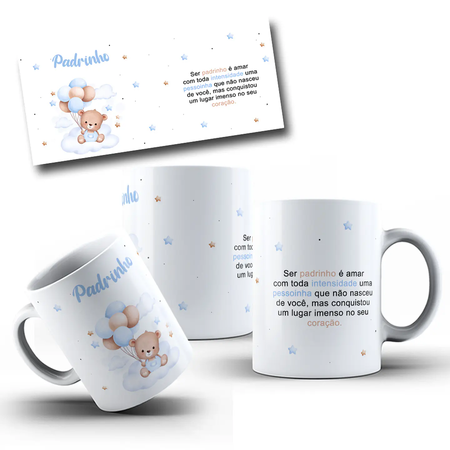 Arte Caneca Madrinha e Padrinho Arquivo em Jpg  1