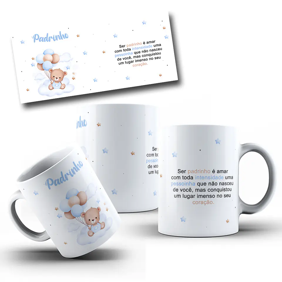 Arte Caneca Madrinha e Padrinho Arquivo em Jpg  1
