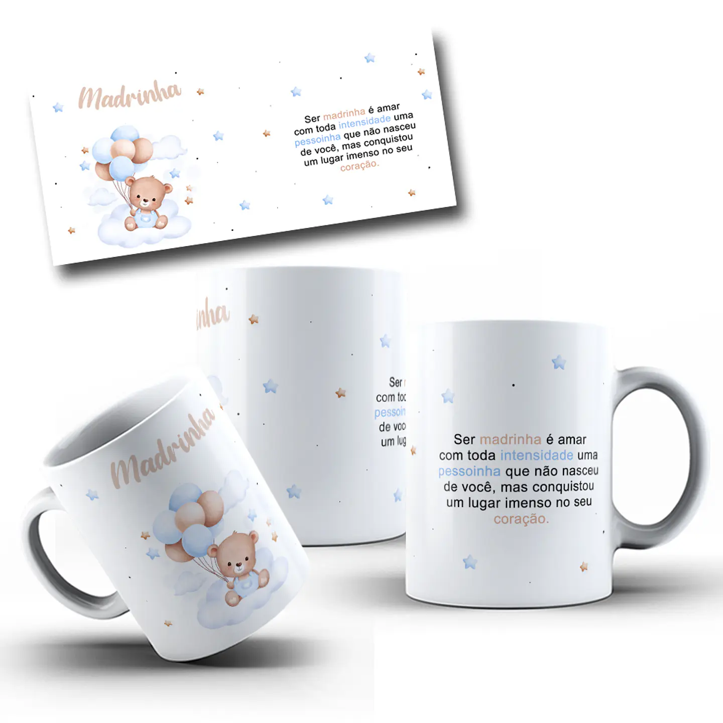Arte Caneca Madrinha e Padrinho Arquivo em Jpg  2