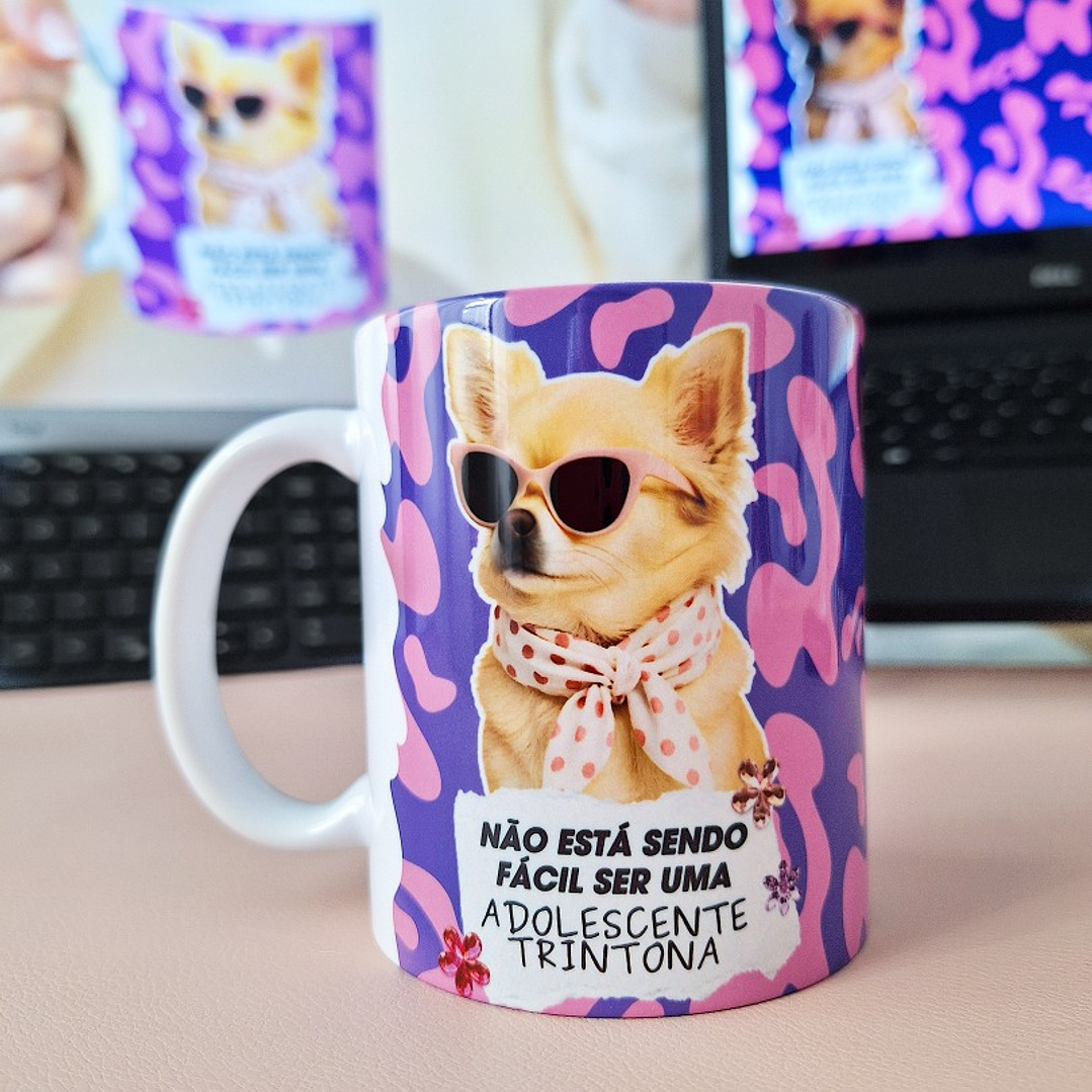 Arte Caneca Não está sendo fácil ser uma adolescente trintona Arquivo em Jpg 1