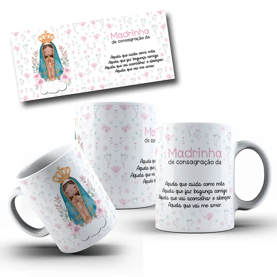 Arte Caneca Madrinha e Padrinho Arquivo em Jpg  3