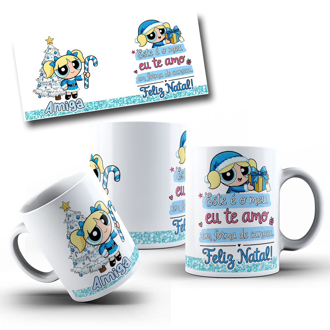 Arte Caneca Não é meu te amo em forma café meninas super poderosas Arquivo em Jpg 2