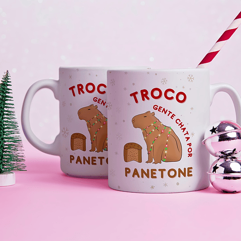 Arte Caneca Troco gente chata por Panetone em Jpg
