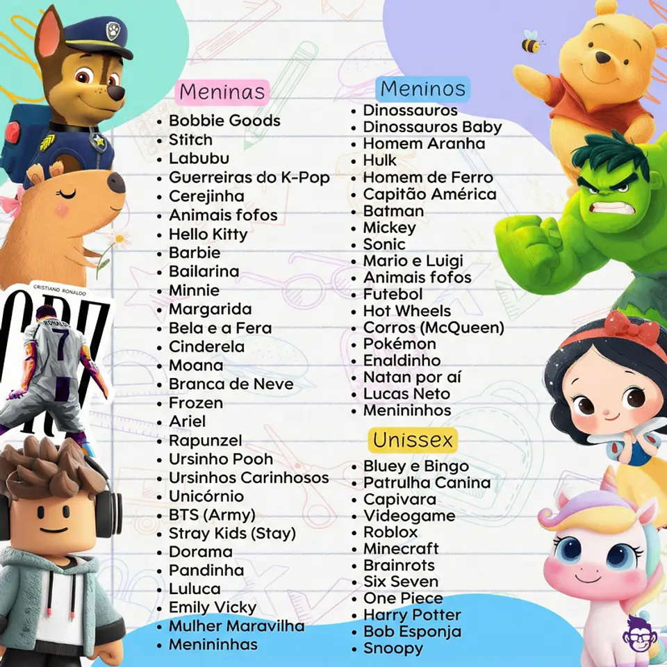 Kit Digital Etiquetas Escolares PNG – Volta às Aulas 2026 (60 Temas) 2