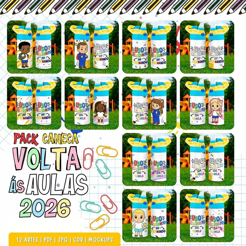 Combo Volta as aulas Squeeze, Caneca, Capa agenda, Toalhinhas e Muito mais Arquivo Editável 5