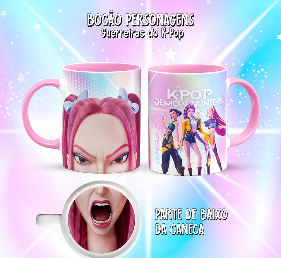 10 Artes para Caneca Bocão Guerreiras do K-Pop Arquivo em Png  4