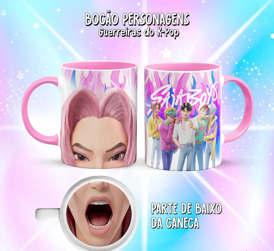 10 Artes para Caneca Bocão Guerreiras do K-Pop Arquivo em Png  7