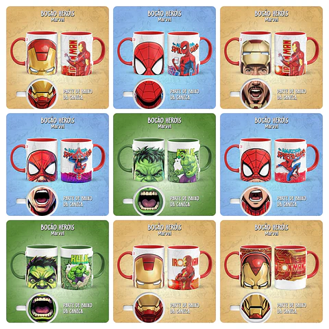 49 Artes para Caneca Bocão Herois Arquivo em Png 